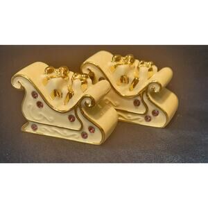 3 pr Lenox Salt & Pepper Shakers: Owls and Carlyle and Christmas Sleigh w Jewels